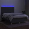 vidaXL Box spring postel s matrac&iacute; a LED tmavě &scaron;ed&aacute; 140x200 cm textil