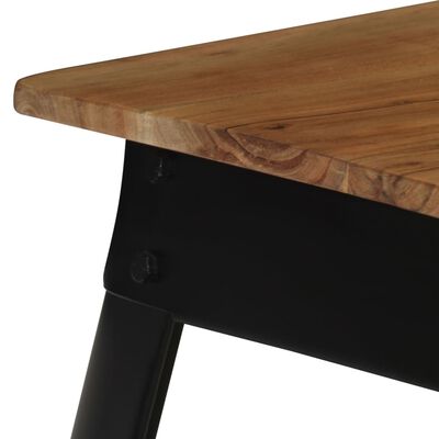 vidaXL Jídelní stůl z masivního akáciového dřeva a oceli 75x75x76 cm