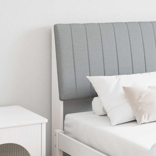 vidaXL Čalouněn&eacute; čelo postele Světle &scaron;ed&aacute; 180 cm Masivn&iacute; borov&eacute; dřevo