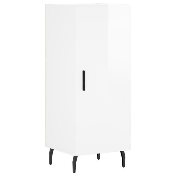 vidaXL Př&iacute;born&iacute;k b&iacute;l&yacute; s vysok&yacute;m leskem 34,5x34x90 cm kompozitn&iacute; dřevo