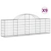 vidaXL Klenut&eacute; gabionov&eacute; ko&scaron;e 9 ks 200x30x60/80 cm pozinkovan&eacute; železo