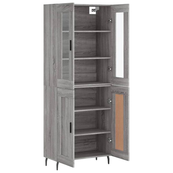 vidaXL Skř&iacute;ň highboard &scaron;ed&aacute; sonoma 69,5 x 34 x 180 cm kompozitn&iacute; dřevo