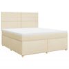 vidaXL Box spring postel s matrac&iacute; kr&eacute;mov&aacute; 180x200 cm textil