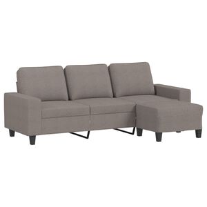 vidaXL 3m&iacute;stn&aacute; pohovka s podnožkou taupe 180 cm textil