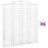 vidaXL Klenut&eacute; gabionov&eacute; ko&scaron;e 6 ks 200x30x220/240cm pozinkovan&eacute; železo