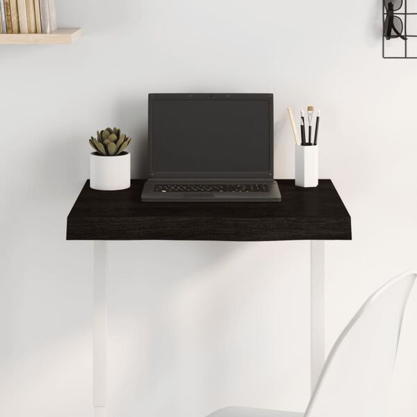 vidaXL Stolní deska tmavě hnědá 60x50x(2-6)cm ošetřený masivní dub