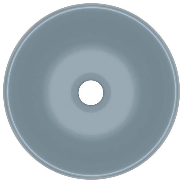 vidaXL Luxusn&iacute; umyvadlo kulat&eacute; matn&eacute; světle modr&eacute; 40 x 15 cm keramick&eacute;