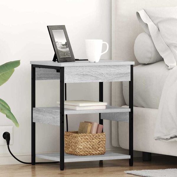 vidaXL Nočn&iacute; skř&iacute;ňka &Scaron;ed&aacute; Sonoma 41 x 31 x 51 cm kompozitn&iacute; dřevo