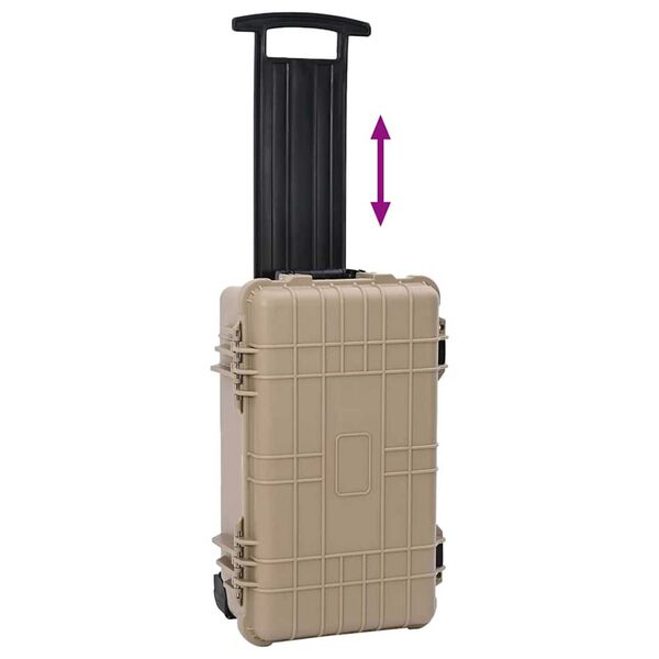 vidaXL Tvrzené pouzdro Písková 56 x 35 x 23 cm Polypropylen a ABS