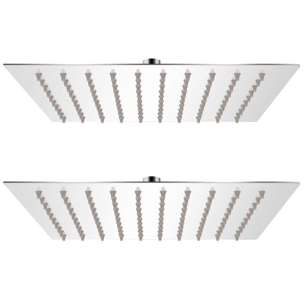 vidaXL De&scaron;ťov&eacute; sprchov&eacute; hlavice 2 ks 20 x 20 cm nerezov&aacute; ocel