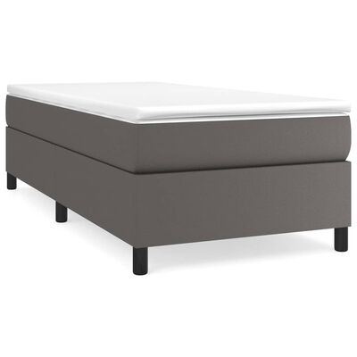 vidaXL Box spring postel šedá 90 x 190 cm umělá kůže
