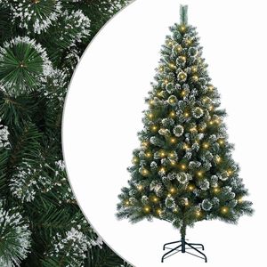 vidaXL Uměl&yacute; v&aacute;nočn&iacute; stromeček 120 cm 150 LED Tepl&aacute; b&iacute;l&aacute; PVC a kov