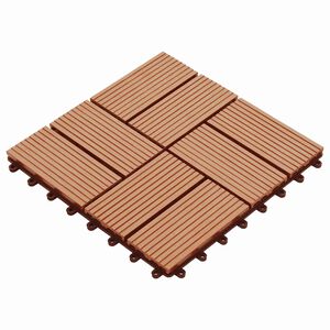 vidaXL Dlažba na terasu 11 pcs Teak 30 x 30 cm Dřevoplast