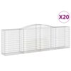 vidaXL Klenut&eacute; gabionov&eacute; ko&scaron;e 20ks 400x50x120/140cm pozinkovan&eacute; železo