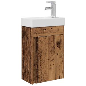 vidaXL Koupelnov&aacute; skř&iacute;ňka s bateri&iacute; Star&eacute; dřevo 40,5 x 22,5 x 62 cm