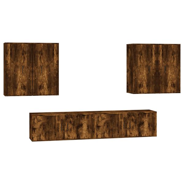 vidaXL 6dílný set TV skříněk kouřový dub kompozitní dřevo