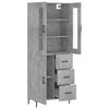 vidaXL Skř&iacute;ň highboard betonově &scaron;ed&aacute; 69,5x34x180 cm kompozitn&iacute; dřevo