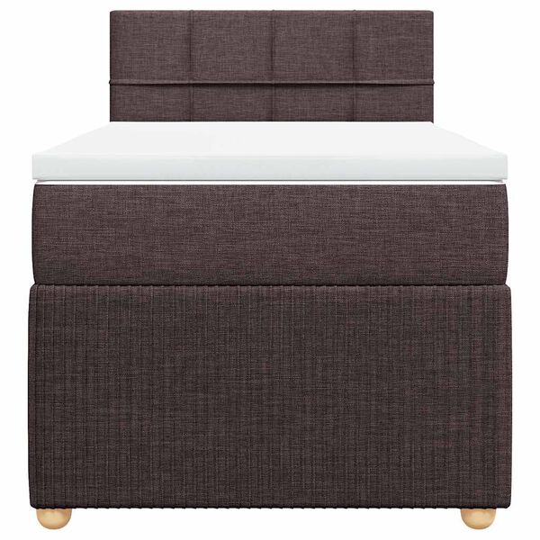 vidaXL Box spring postel s matrac&iacute; tmavě hněd&aacute; 90x190 cm textil