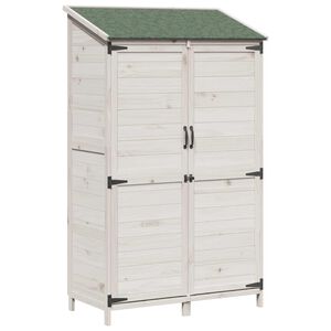 vidaXL Zahradn&iacute; shed B&iacute;l&aacute; 106,5 x 56 x 176 cm Kompozitn&iacute; dřevo