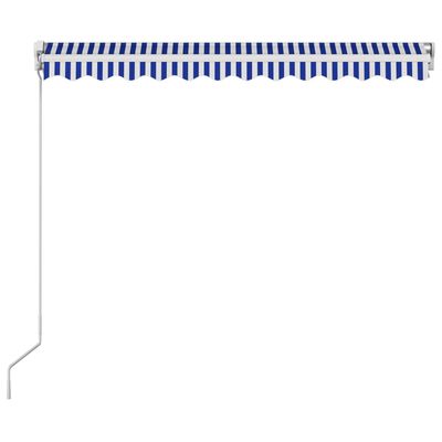 vidaXL Ručně zatahovací markýza 300 x 250 cm modrobílá