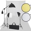 vidaXL Set vybaven&iacute; fotoateli&eacute;ru s b&iacute;l&yacute;m pozad&iacute;m