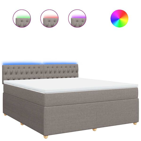 vidaXL Box spring postel s matrac&iacute; taupe 180x200 cm textil