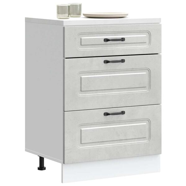 vidaXL Kuchyňsk&aacute; spodn&iacute; skř&iacute;ňka "Kalmar" betonově &scaron;ed&aacute; kompozitn&iacute;