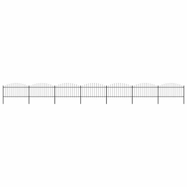 vidaXL Zahradn&iacute; plot s kop&iacute;m nahoře ocelov&yacute; 1248 x 150 cm čern&yacute;