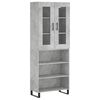 vidaXL Skř&iacute;ň highboard betonově &scaron;ed&aacute; 69,5x34x180 cm kompozitn&iacute; dřevo