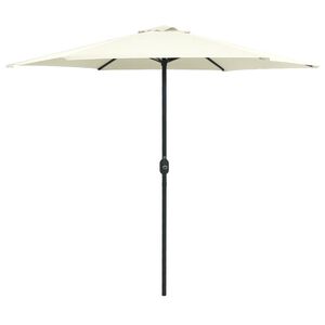 vidaXL Zahradn&iacute; slunečn&iacute;k s hlin&iacute;kovou tyč&iacute; 270 x 246 cm p&iacute;skově b&iacute;l&yacute;