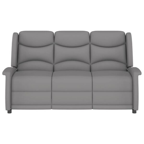 vidaXL 3m&iacute;stn&eacute; mas&aacute;žn&iacute; polohovac&iacute; křeslo světle &scaron;ed&eacute; mikrovl&aacute;kno