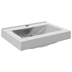 vidaXL Umyvadlo s přepadem 60 x 46 x 16 cm keramika stř&iacute;brn&eacute;