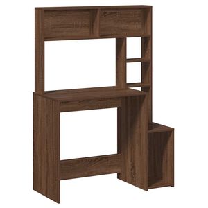 vidaXL Psac&iacute; stůl s policemi hněd&yacute; dub 100x45x140 cm kompozitn&iacute; dřevo