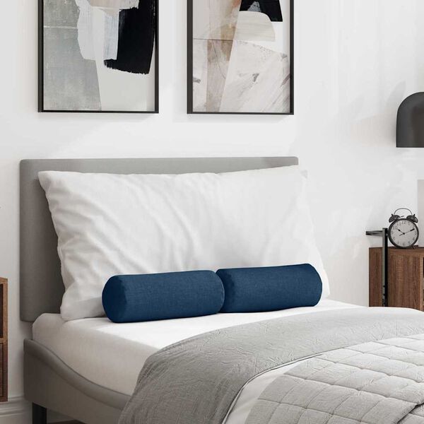 vidaXL Polštáře 2 pcs Modrá Ø 15 x 40 cm textil