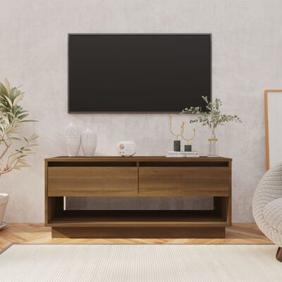 vidaXL TV stolek hnědý dub 102 x 41 x 44 cm dřevotříska