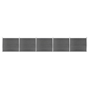 vidaXL Set plotov&eacute;ho d&iacute;lce WPC 872 x 146 cm čern&yacute;