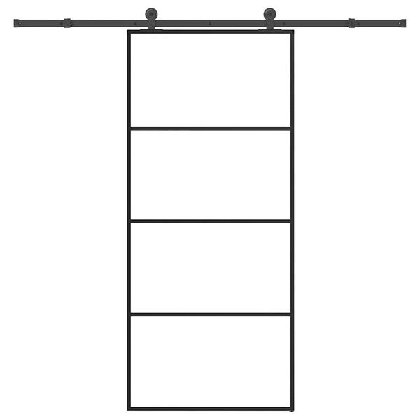 vidaXL Posuvn&eacute; dveře s kov&aacute;n&iacute;m 90x205 cm ESG sklo a hlin&iacute;k
