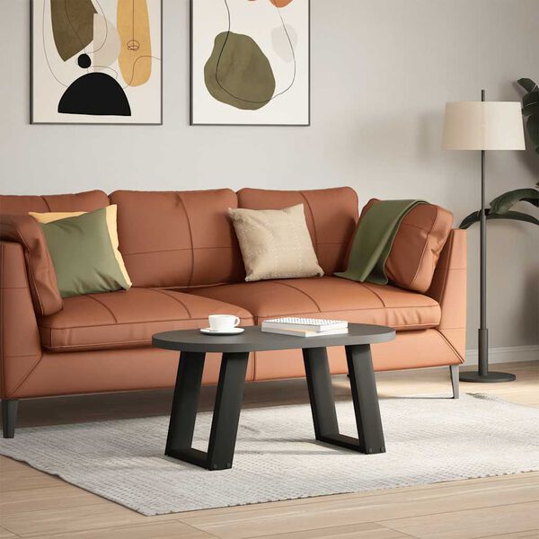 vidaXL Nohy konferenčn&iacute;ho stolku ve tvaru U, 2 ks, čern&eacute;, 38 x (42-43) cm, ocel