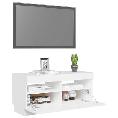 vidaXL TV skříňka s LED osvětlením bílá 80 x 35 x 40 cm