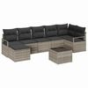 vidaXL Set pohovek s pol&scaron;t&aacute;řem 9 pcs Světle &scaron;ed&aacute; polyratan