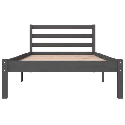 vidaXL Rám postele masivní borovice 90 x 190 cm šedý Single