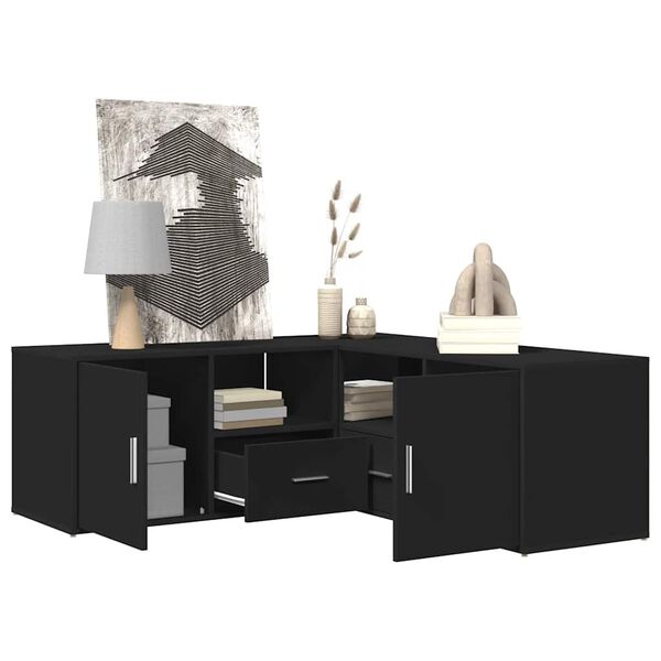 vidaXL Rohov&aacute; skř&iacute;ňka čern&aacute; 200 x 40 x 45 cm kompozitn&iacute; dřevo