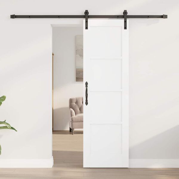 vidaXL Posuvn&eacute; dveře B&iacute;l&aacute; 61 x 198,5 cm Masivn&iacute; borov&eacute; dřevo