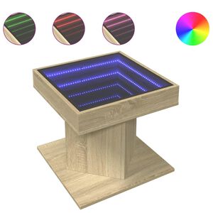 vidaXL Konferenčn&iacute; stolek s LED dub sonoma 50 x 50 x 45 cm kompozit