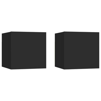 vidaXL Noční stolky 2 ks černé 30,5 x 30 x 30 cm dřevotříska