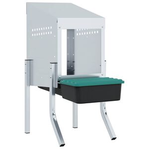 vidaXL Hn&iacute;zdo pro kuřata s 1 přihr&aacute;dkou a nohami, pozinkovan&aacute; ocel