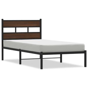 vidaXL Postel bez matrace s čelem hněd&yacute; dub 75 x 190 cm