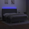 vidaXL Box spring postel s matrac&iacute; a LED tmavě &scaron;ed&aacute; 160x200 cm textil