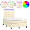 vidaXL Box spring postel s matrac&iacute; a LED kr&eacute;mov&aacute; 120x200 cm uměl&aacute; kůže