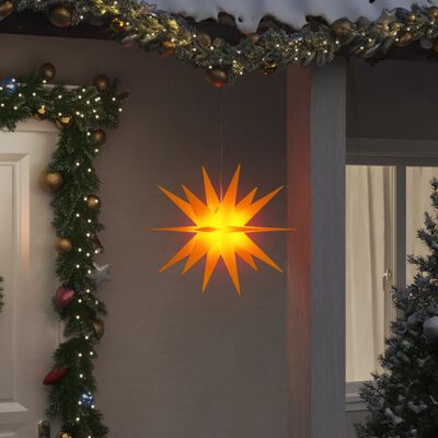 vidaXL Svítící vánoční hvězda s LED skládací žlutá 43 cm